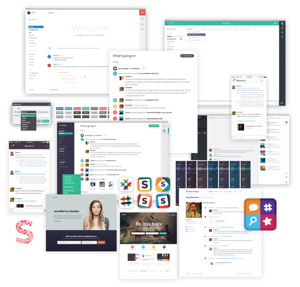 Some early design experiments for Slack